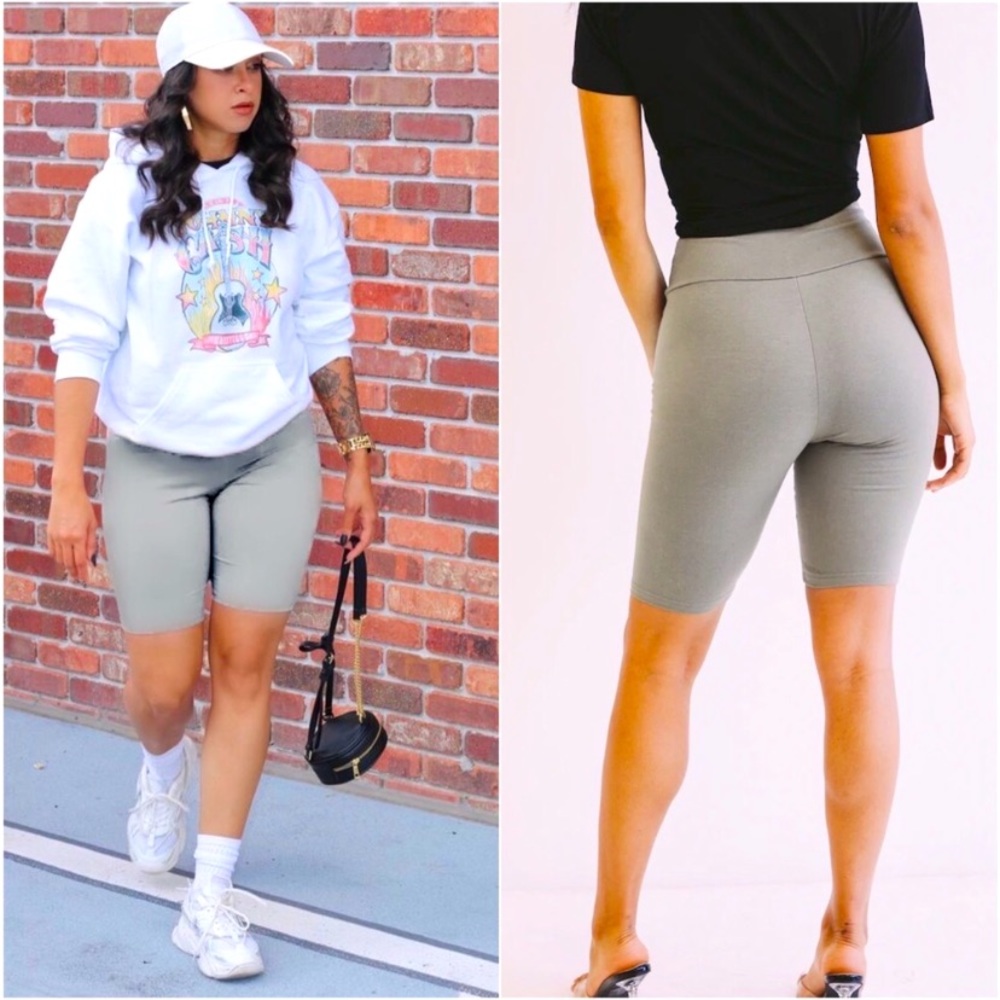 Buttery soft summer everyday comfy biker shorts. Grey